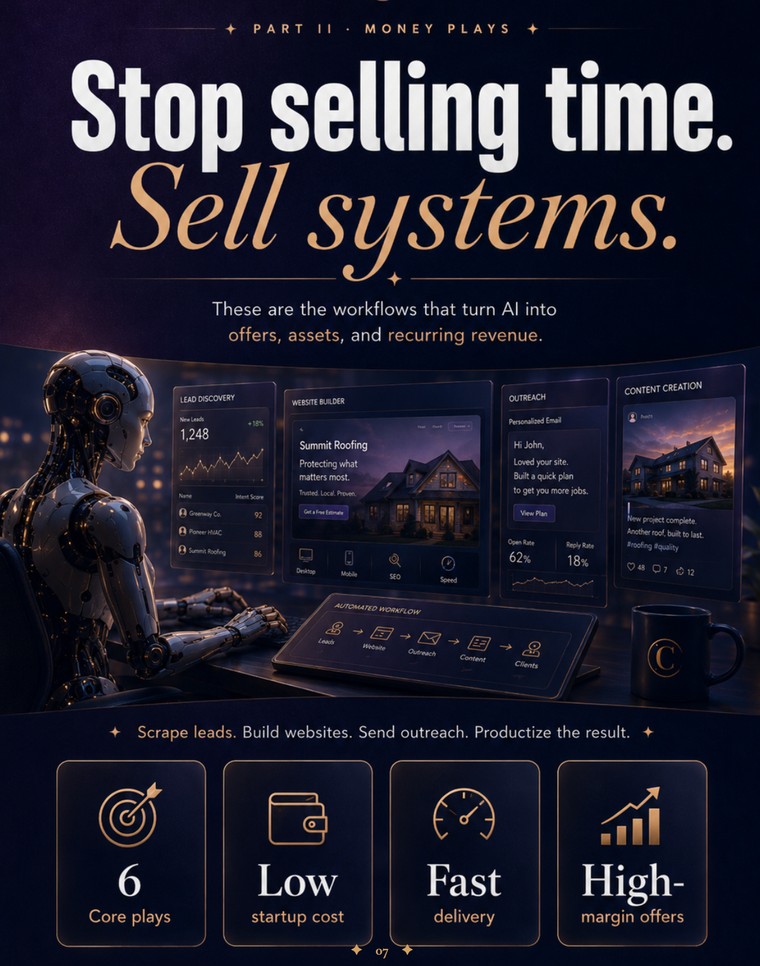 The money plays — stop selling time, sell systems