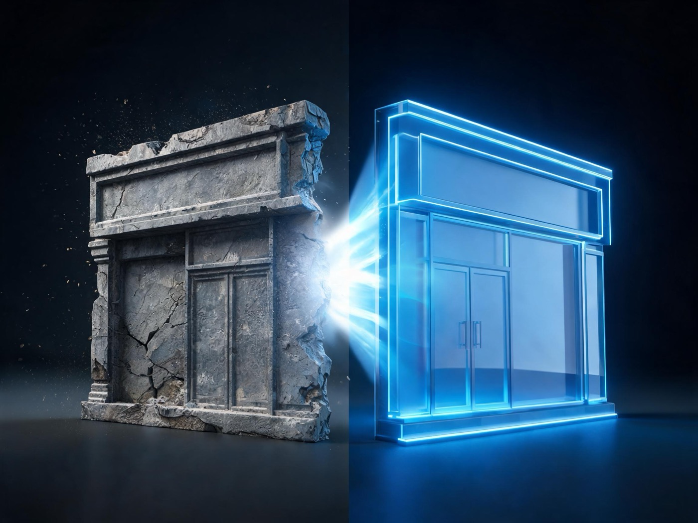 Old site transforming into glowing panel